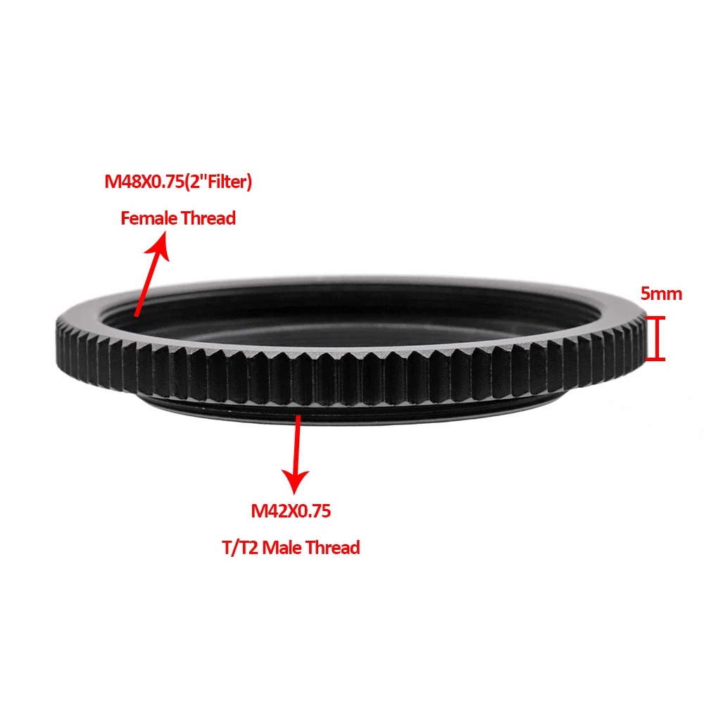 M48x0.75 إلى M42x0.75 تلسكوب محول حلقة الألومنيوم ل تلسكوب فلكي سمك 5 مللي متر/6 مللي متر/7 مللي متر/8 مللي متر