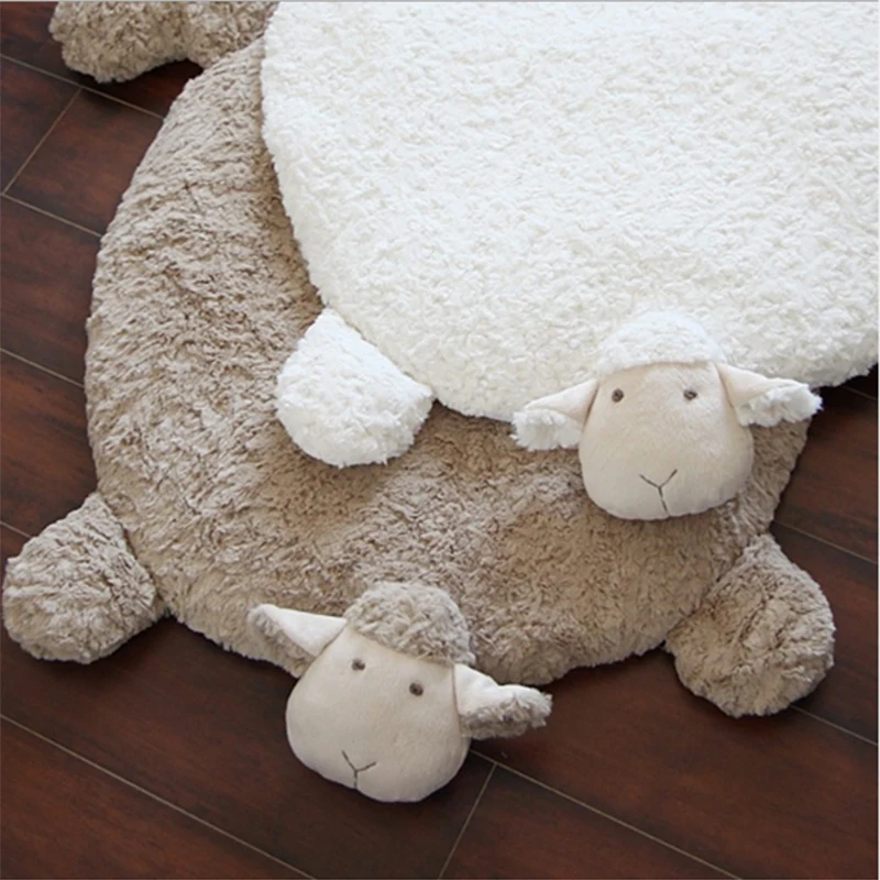 Ins Super Cute Sheep Creative Carpet Home Pet Cartoon Entry Pad Warm Foot Floor Mat Home Decorations Gifts for Friends