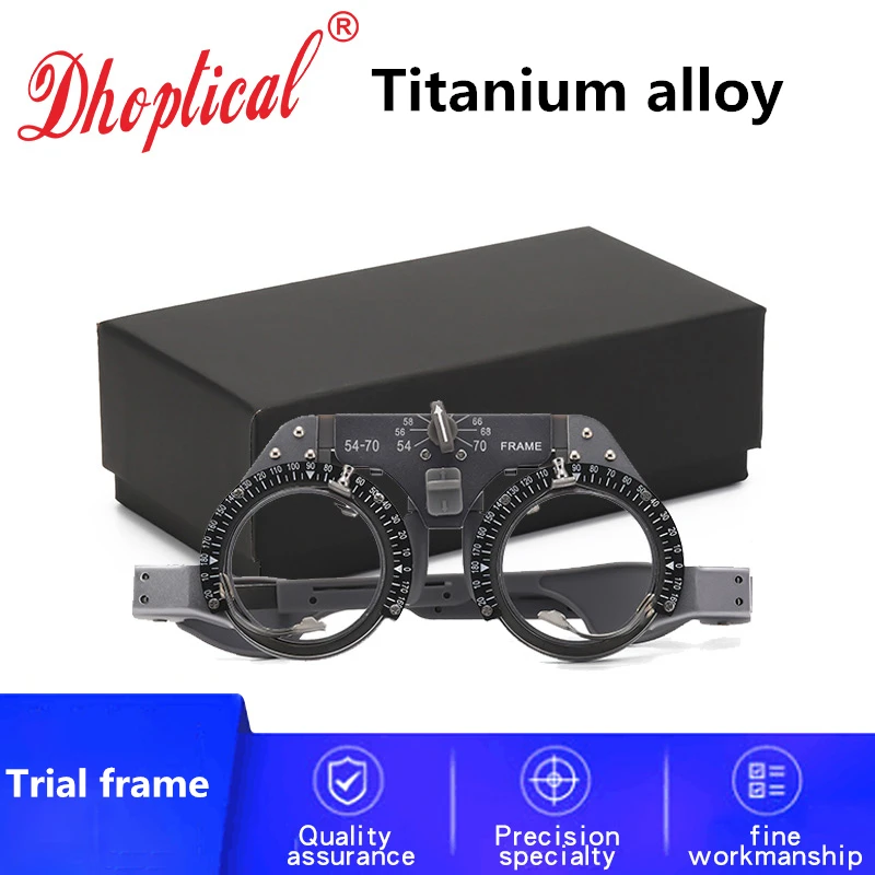 Optical Adjustable Trial Lens Frame - Titanium Material, Super Lightweight Full Function Optometry Frame (PD: 54-70mm）By Dhoptic