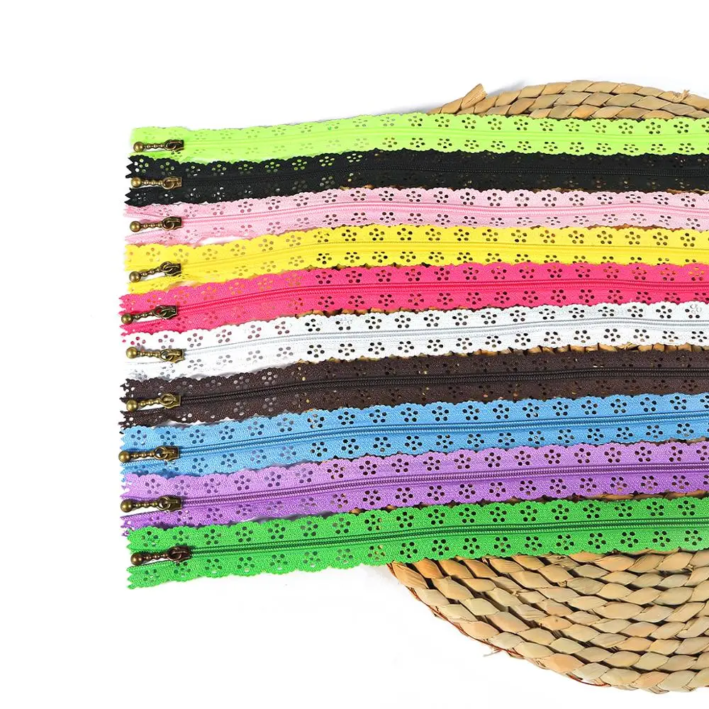 10Pcs 3# 20cm/25cm/35cm Random Mixed Color Nylon Lace Coil Zippers Sewing Tailoring Garment Handcraft DIY Accessories