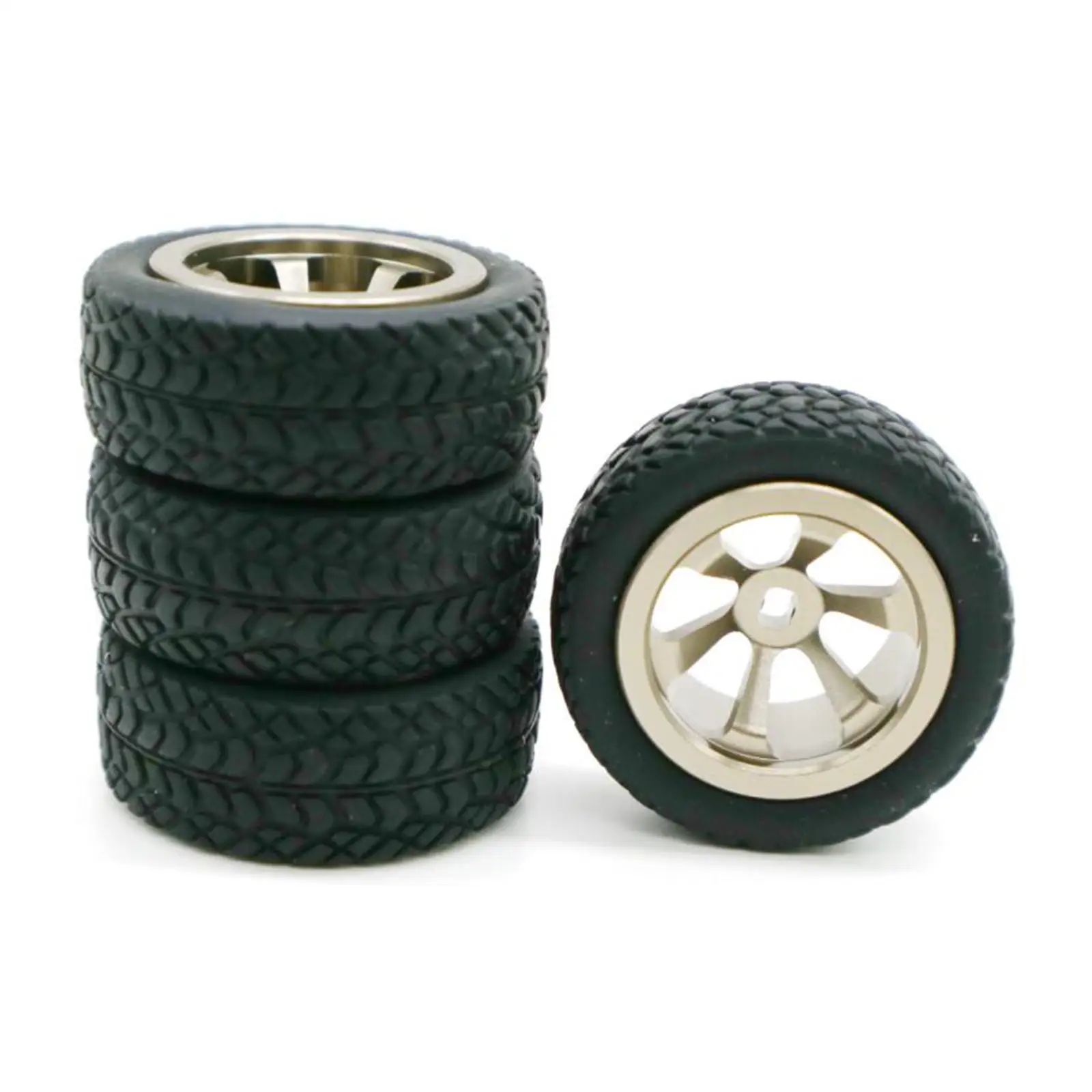 4 Pieces RC Car Rubber Tires&Wheel Rims 1.18inch for Wltoys 1/28 Scale K969 K979 K989 K999 P929 P939 284131 Model Car Parts