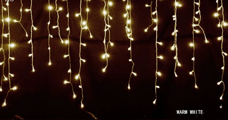 Christmas Decorations 2026 LED Curtain Lights 8 Modes 5-25m Outdoor Icicle Lights EU/US Plug In Street Festoon For House Decors
