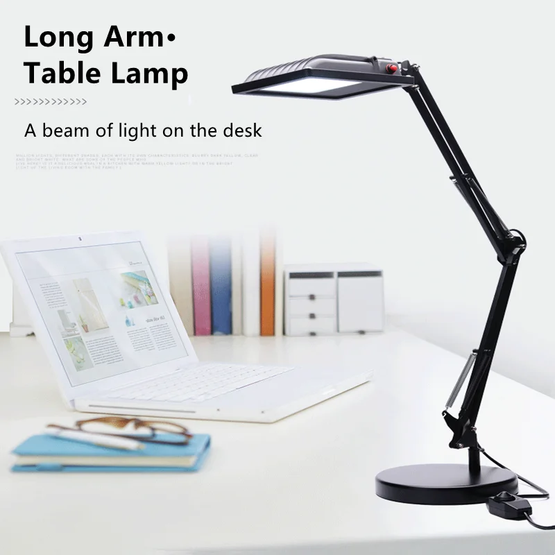 High Brightness Long Arm Foldable Clip Lamp Desktop Dimming Led High Power 24W Factory Maintenance and Engraving Work Table Lamp