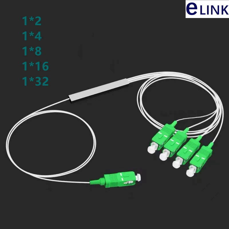 

mini PLC splitter 1*2 1*4 1*8 1*16 1*32 SC/APC FC/APC 1mtr white cable Steel tube pigtail G657A1 PVC 0.9mm free shipping 10pcs