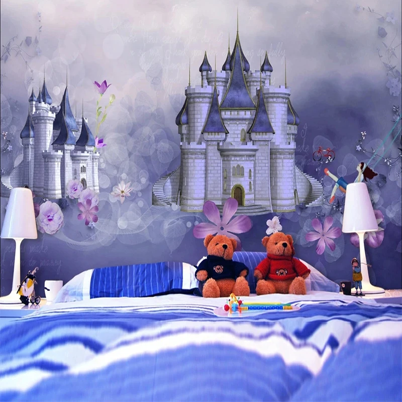 

Custom Any Size Self-Adhesive Children's Room Mural Castle Kindergarten Background Wall Painting Backdrop Home Déco