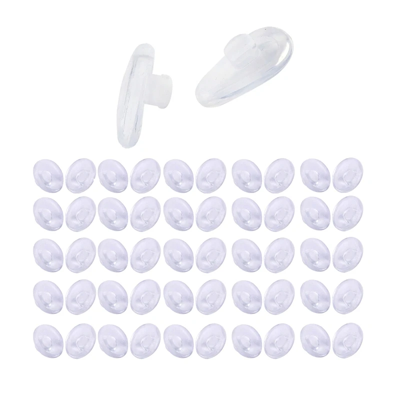 

25 Pairs Of Silicone Eyeglass Nose Pads Push In Round 9Mm & 5 Pairs Soft Elliptical Silicon Nose Pad For Glasses (Transparent)