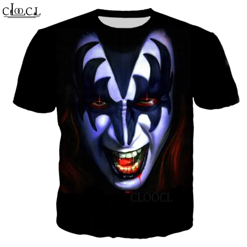 HX ใหม่ล่าสุด Rock นักร้อง KISS Band T เสื้อ 3D พิมพ์เสื้อ Harajuku แฟชั่น Tees ผู้หญิงผู้ชายเสื้อยืดเสื้อผ้า Drop Shipping