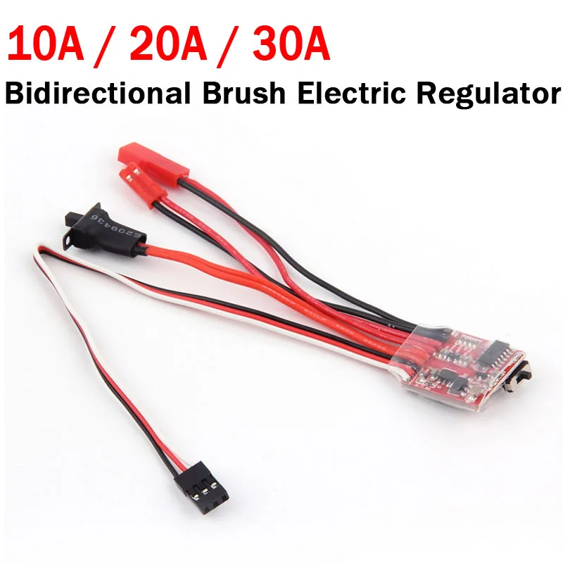 30A 20A 10A ESC Motor Speed RC ESC 2KHz Forward Reverse Brush Brake RC 2S for Controller Boat Car Prototank Top Regulator