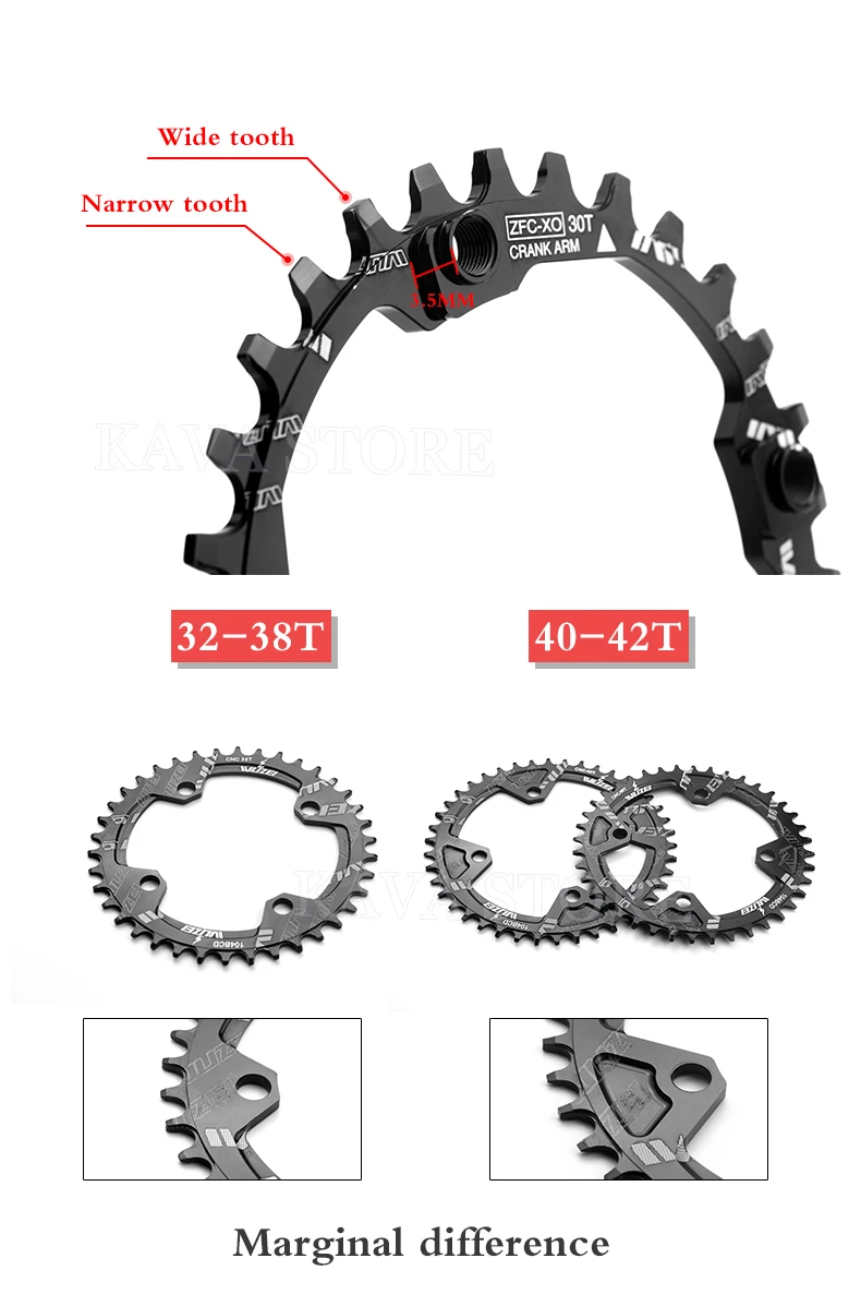 Prowheel Schnee Bike Kurbel 170mm Fett Bike Kurbel Sets 30T 32T 34T 36T 38T 40T 42T Kettenrad 176/192mm Tretlager E-Bike Teil – Detail 7