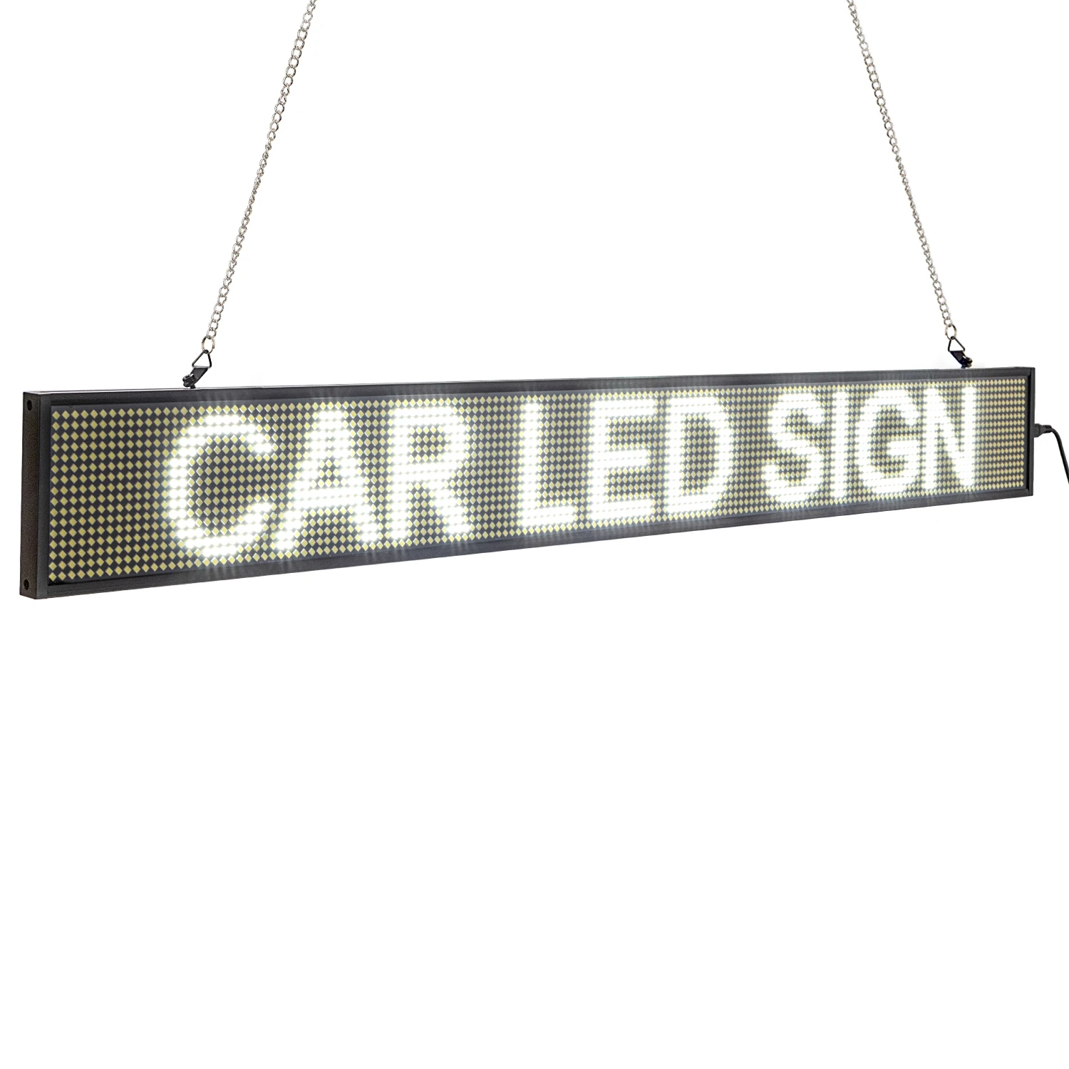 82CM EU White P5 SMD Led Sign Programmable Scrolling Message LED Display Board with Metal Chain  Time countdown display