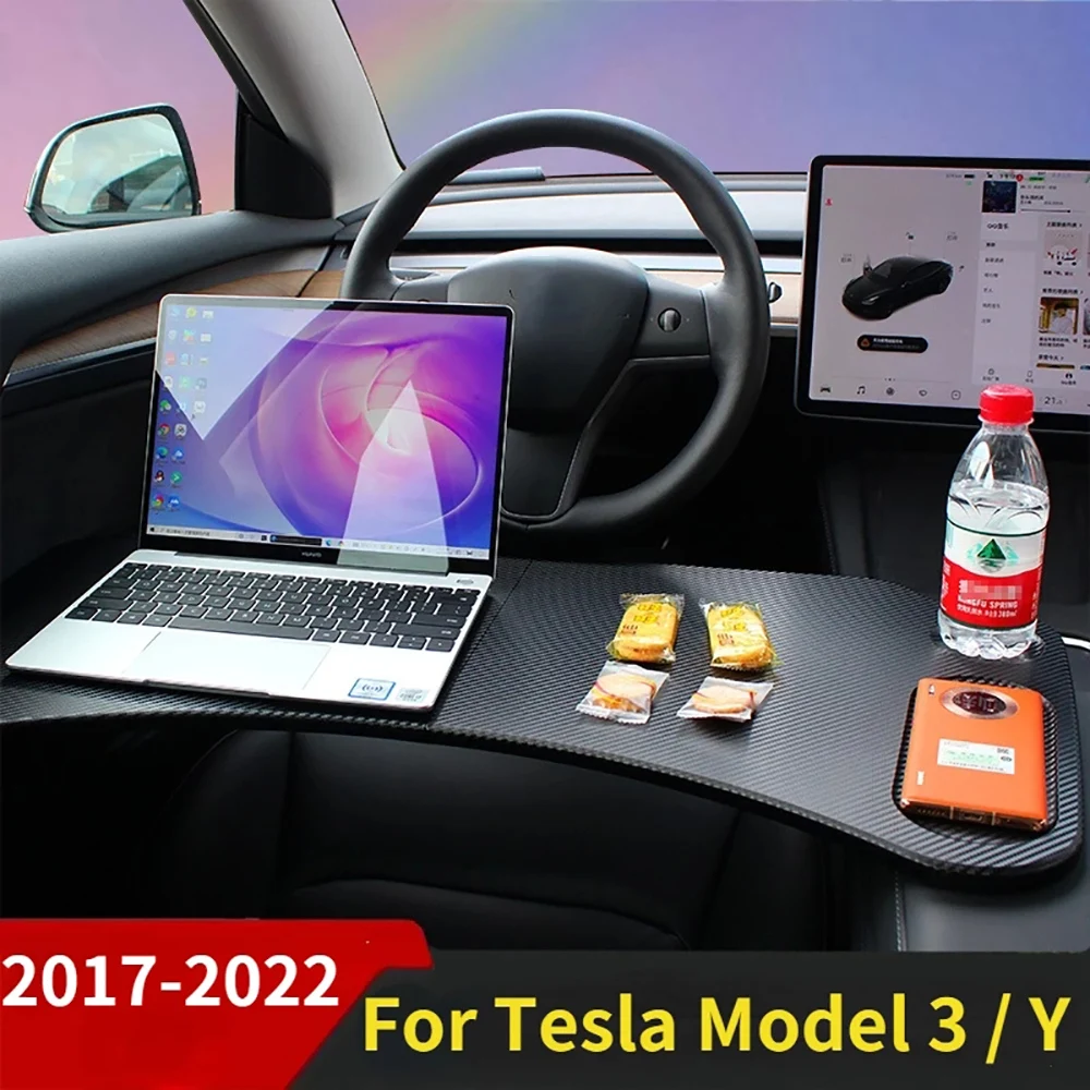 New For Tesla Model 3 Y Table Steering Wheel Eat Work Cart Drink Food Coffee Goods Holder Tray Car Laptop Desk Mount Stand Seat