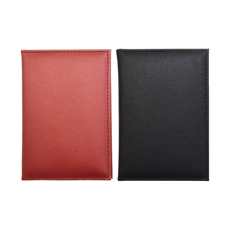 Plain PU Leather Safiano Cross Pattern Bussiness Passport Holder with ID Card holder Universal Passport Covers