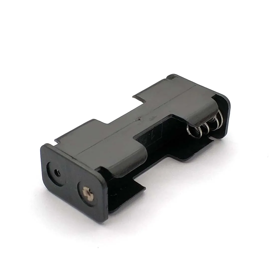 Boîte de rangement pour piles rechargeables, 2 x AA, 3V, dos à dos, avec structure mâle et femelle 9V