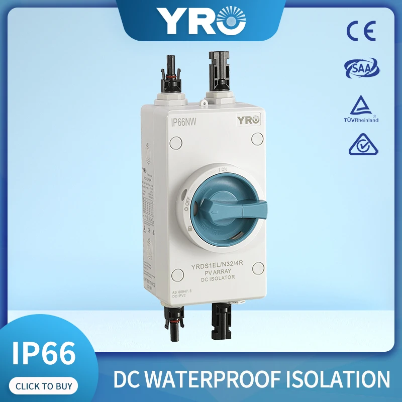 

Solar Isolator Switch Photovoltaic Electrical Waterproof DC Switch 1000V 32A Outdoor Changeover Device TUV CE