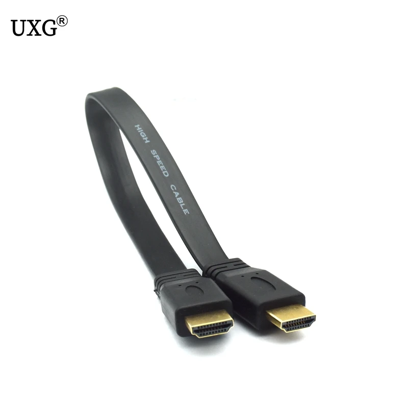 Full HD Short HDMI-compatible Cable Support 3D Male to Male Plug Flat 90 degrees Cable Cord for Audio Video HDTV TV 30cm 50cm