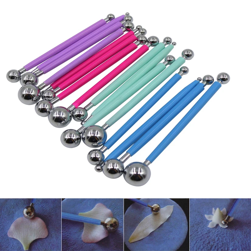 4 Pcs/set Cake Flower Modelling Ball Tools Pastry Fondant Decorating Sugarcraft Mold Tools