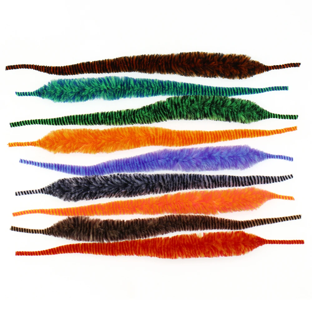 20 Stück 22cm Mangum Drachenschwanz Fliegenbindematerial für Hecht, Muskie, Salzwasser-Angeln, Köderfisch-Streamer, Fliegen-Schlangenschwanz, Chenille – Detail 9