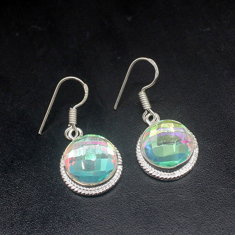 

Gemstonefactory Big Promotion Unique 925 Silver Colorful Fancy Topaz Shiny Women Ladies Gifts Dangle Drop Earrings 20211902