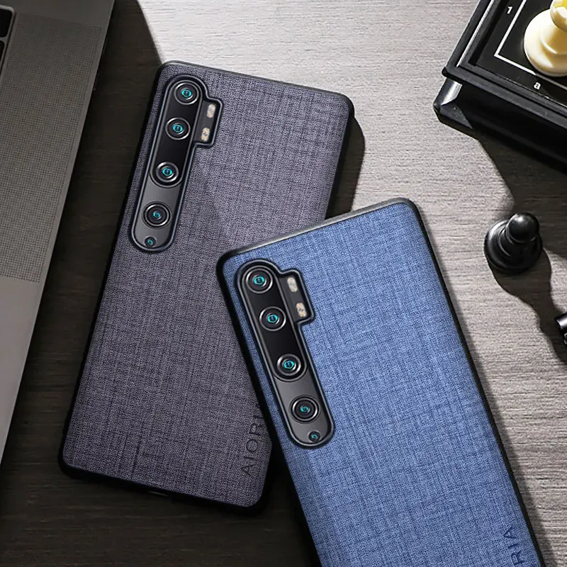 Textile Texture Case For Xiaomi Mi Note 10 Pro Lite Ultra Four-corner Explosion-proof Protective Cover for Mi 10T Pro Lite Case