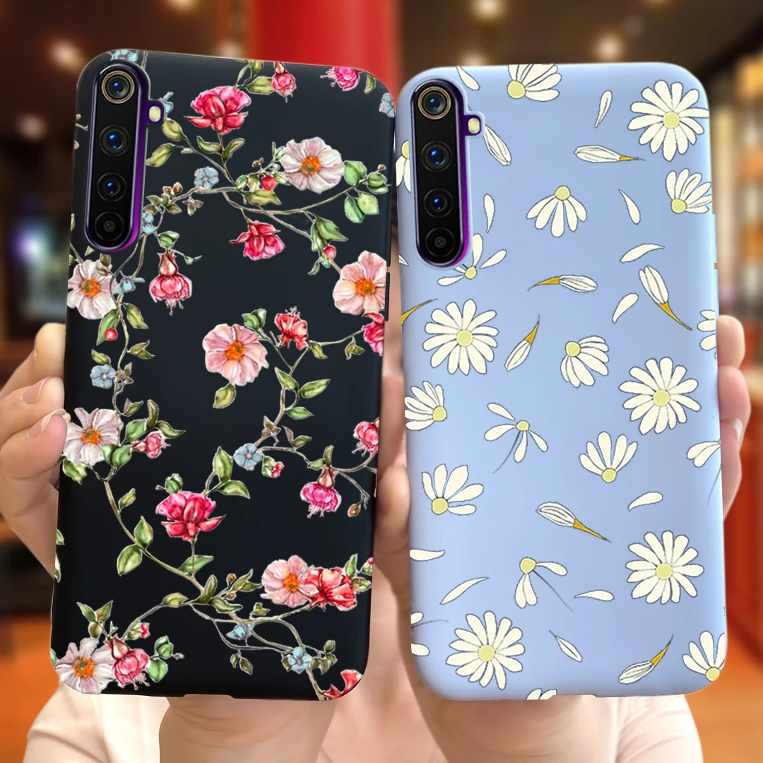 Cute Love Flower Pattern Phone Case For Oppo Realme 6 Pro Cases Realme 6 Soft Silicone Back Cover For Realme 6S 6i Realme6 Pro