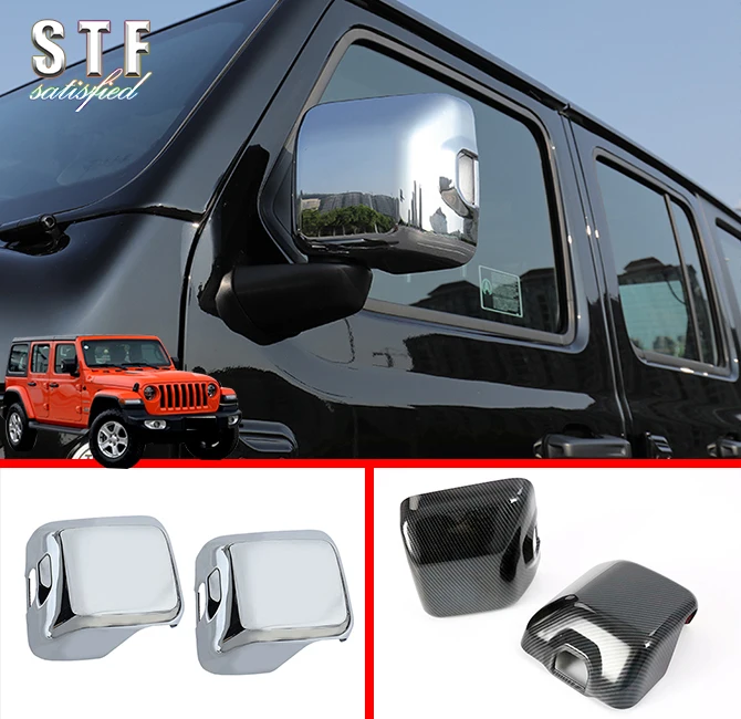 

ABS Side Mirror Cover Trim For Jeep Wrangler JL 2018 2019 Car Accessories Stickers