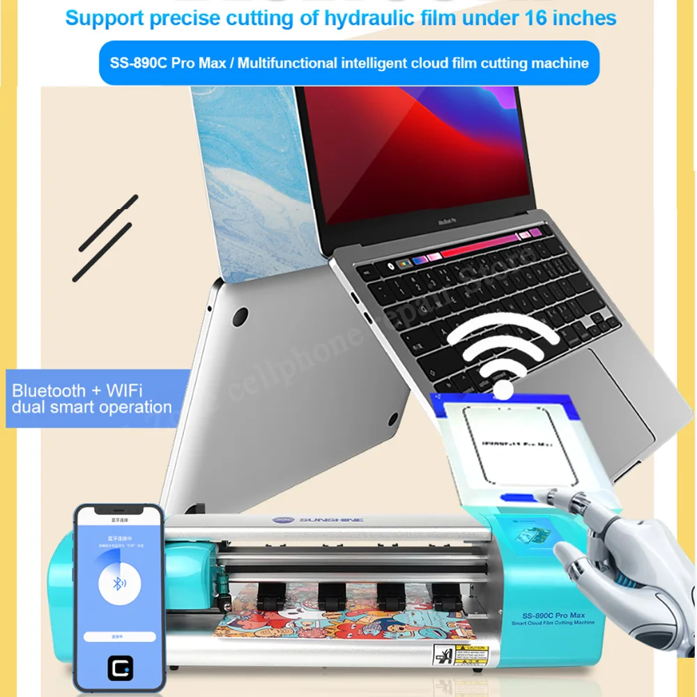 

Sunshine SS-890C PRO Max 16 Inch Intelligent WIFi+Bluetooth Film Cutter For AirPods iPads phone watches laptops sheet Tape Cut