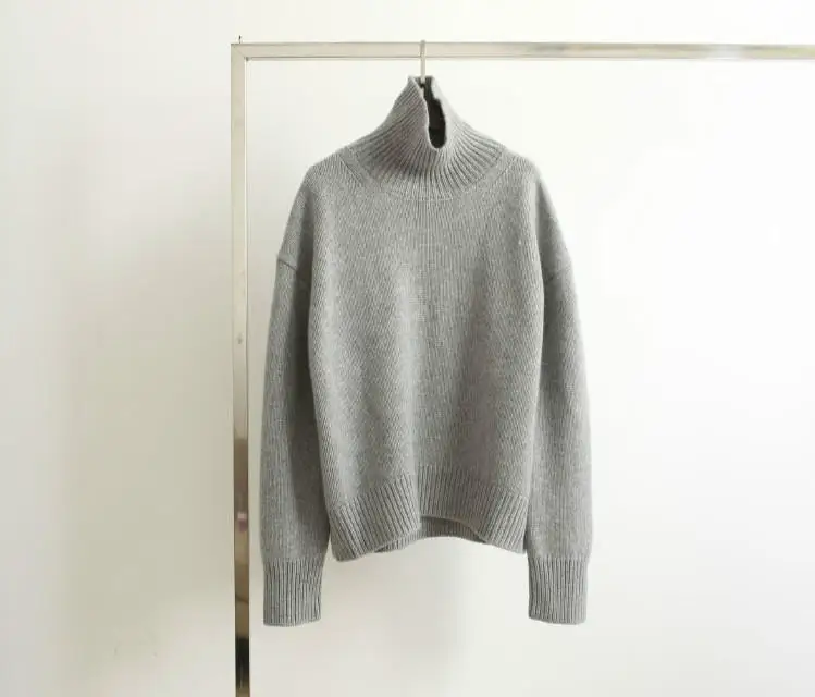 2022 Winter New Female Turtleneck Cashmere And Wool Sweater Women Loose Size Korean Tops Solid Color Thick Pullover Fashion