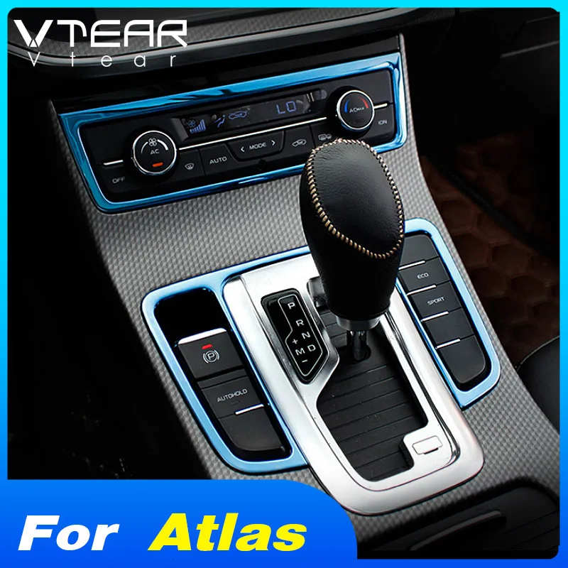 Vtear car center console frame gear shift panel decorative strip cover interior trim For Geely Atlas Emgrand NL-3 Proton 2018