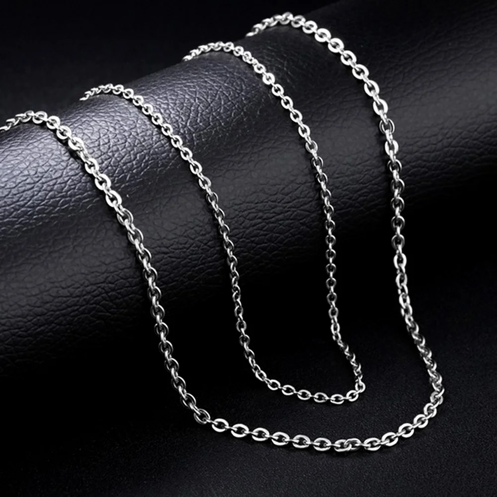 Wholesale 12 PCS Genuine Stainless Steel O Style Cable Chain Necklace Link Chains Bulk for Jewelry Making 18-30 Inches