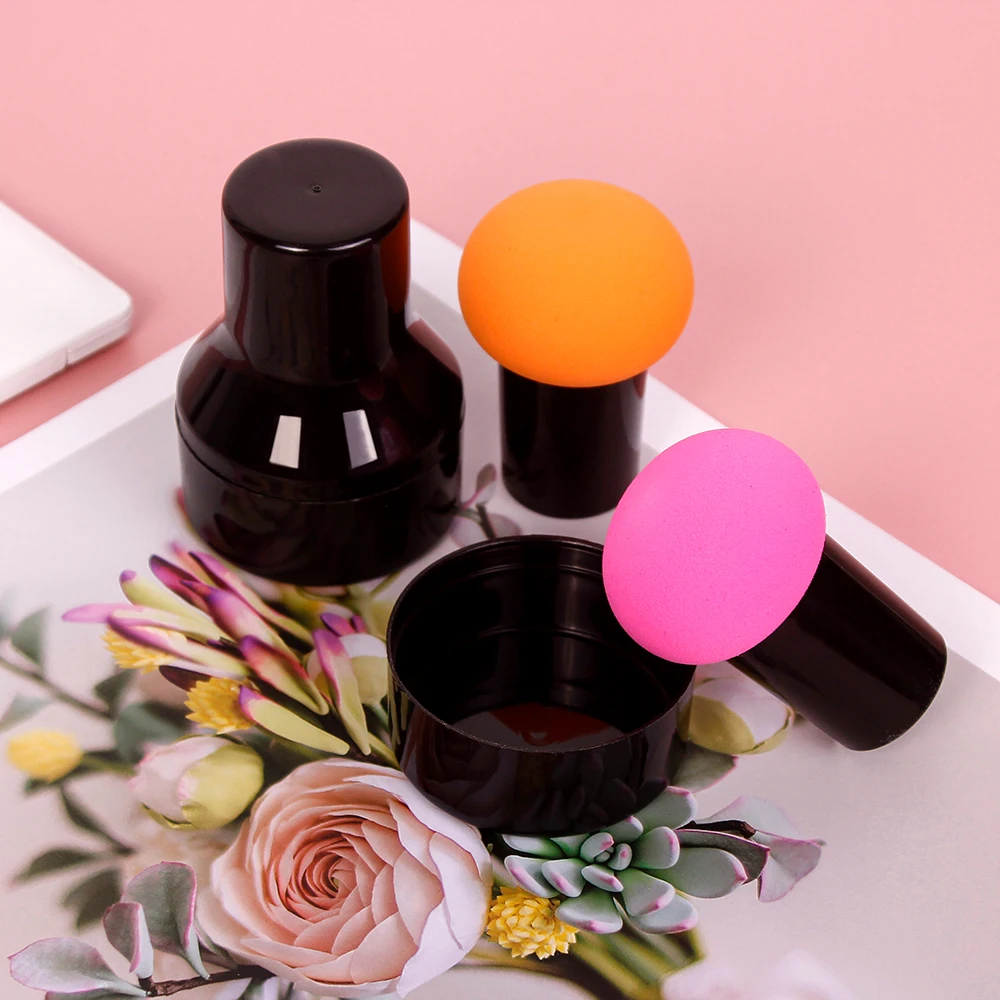 New Arrival  Makeup Sponge Mushroom Head Powder Liquid Foundation Puff Dry & Wet Multi- function Cosmetic Tool Tamp Storage Box