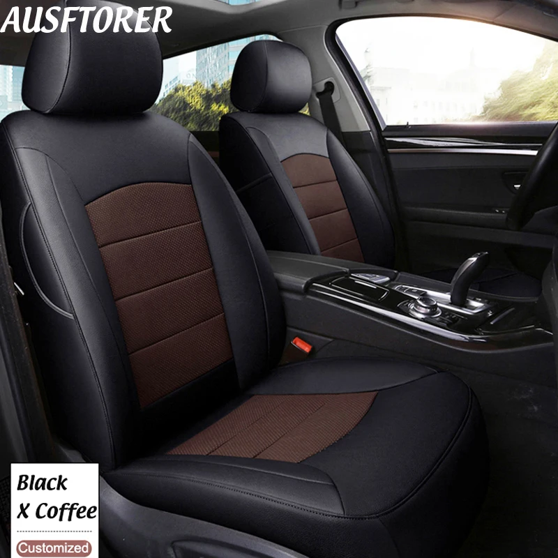 

AUSFTORER Exact Fit Automobiles Seat Covers for Buick Enclave Cowhide & PVC Leather Seat Cushion Set 7 Seats Support Accessories