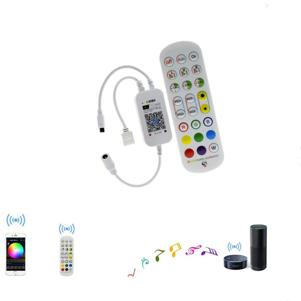 DC5V-24V LED RGB controller Wifi music controller single output 24-key remote WiFi smart for RGB light bar