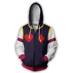 Anime HUNTER x HUNTER Hoodies Hisoka Joker Cosplay Hoody Winter Tops Cool Funny Zipper Hip Hop Streetwear