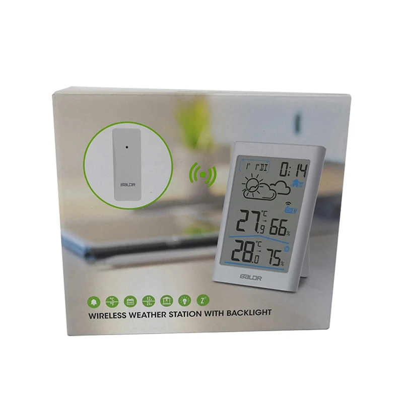 Smart Wireless Weather Station Big LCD Digital In/Outdoor Thermometer Hygrometer Remote Sensor Alarm Time Clock Weather Forecast