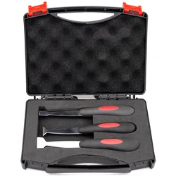 2121 New Windshield Urethane Scraper Tool Glass Bottom Glue Repairing Knife Set with 3pcs Blades with Soft Rubber