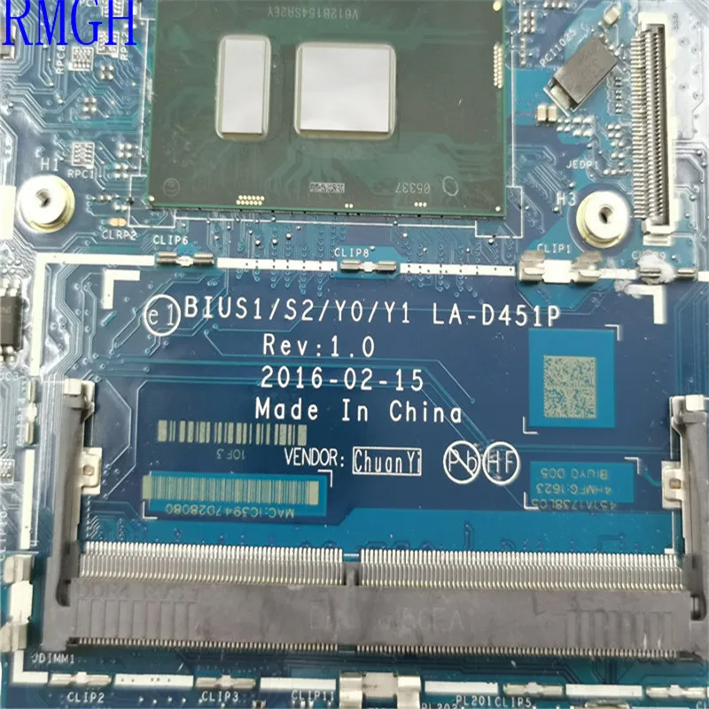 LA-D451P para Lenovo Yoga 510-14ISK placa base Flex 4-1470 5B20L46008 5B20L46045 I5-6200CPU prueba del 100%1