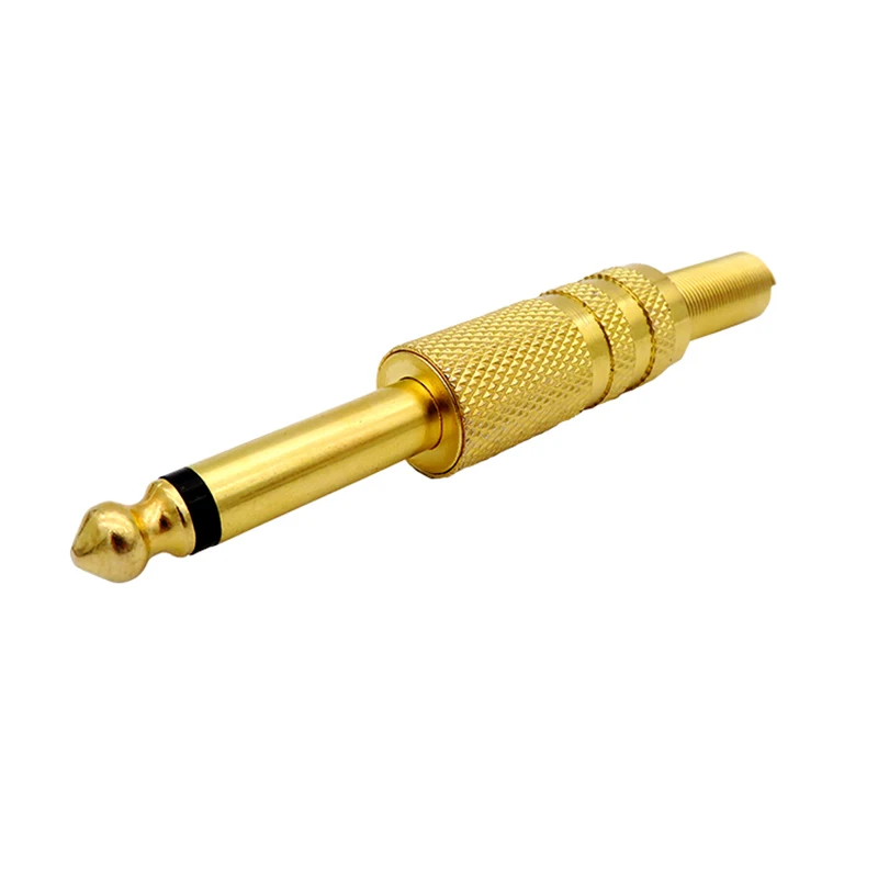 gold plated 6.35mm plug RCA Audio Connector RCA audio plug 6.5mm jack Stereo Headset Dual Track Headphone