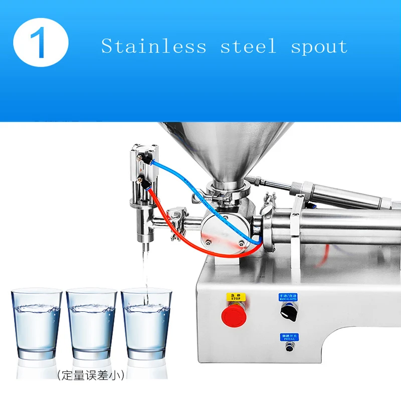 Commercial Pneumatic Paste Filling Machine  With Single Cylinder Piston Shampoo Cream Sauce Lotion  Filling Machine