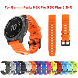 Bracelet de montre Sport en Silicone, 26mm, pour Garmin Fenix 6X 6 6S Pro 5X 5 5s Plus 3 3HR 20 22mm, installation facile, dégagement rapide