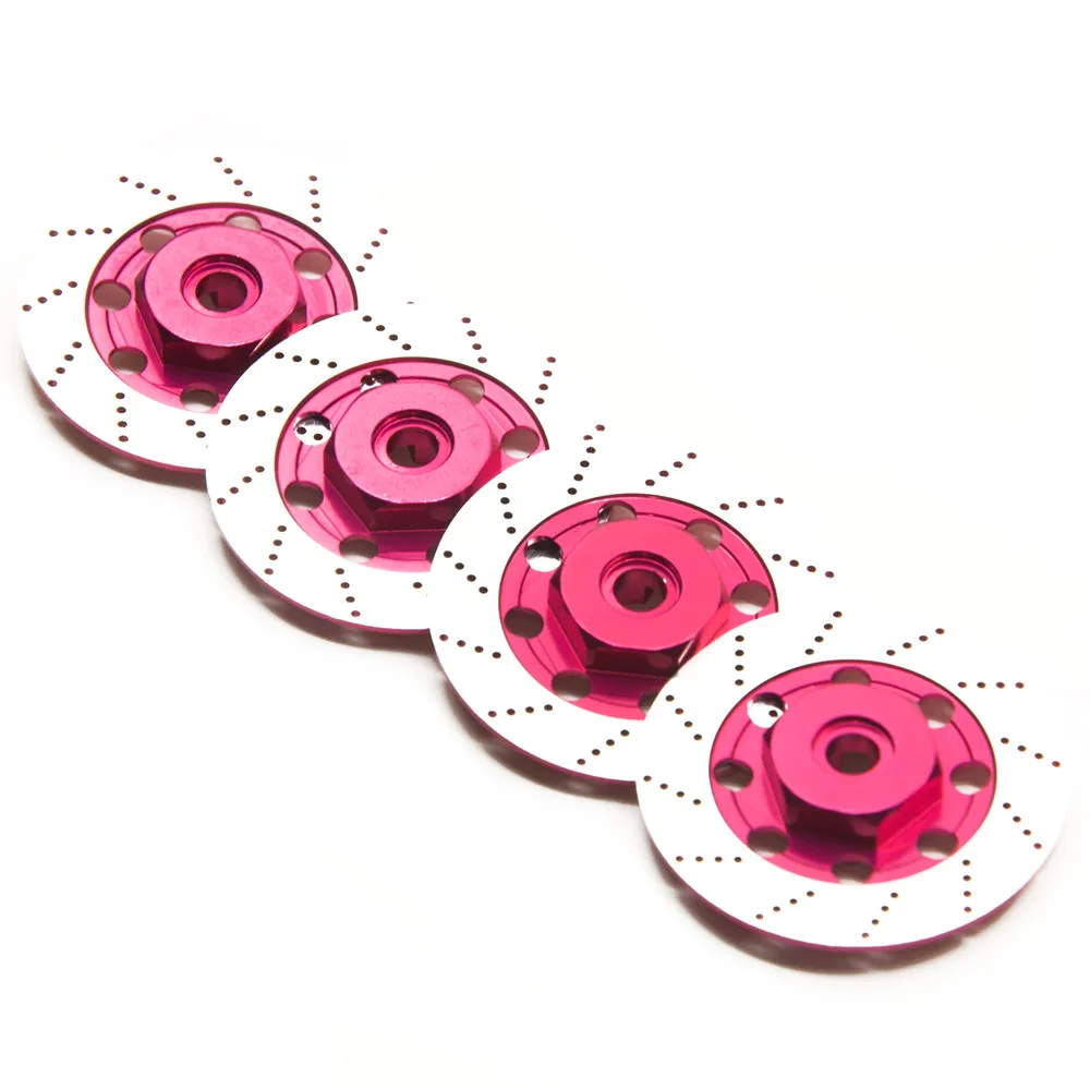 YEAHRUN 4 sztuk aluminiowe felgi tarcza hamulcowa Box 12mm Adapter sześciokątny dla 3Racing Sakura D4 AWD RWD 1/10 RC samochód do driftu akcesoria