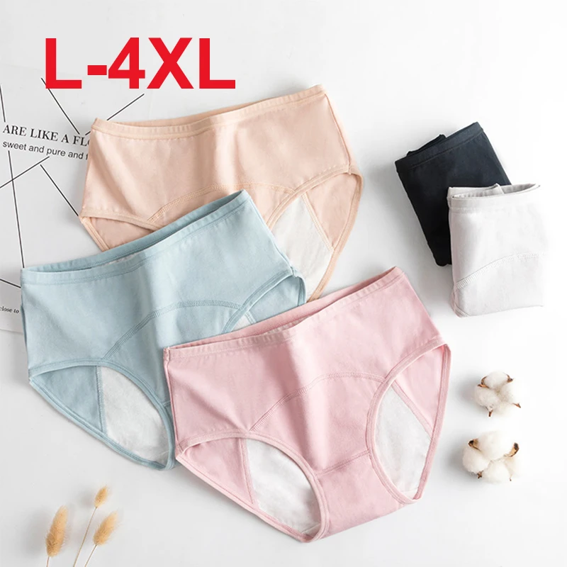 Leak Proof Menstrual Panties Physiological Pants Women Underwear Period Cotton Waterproof Briefs Plus Size XXXL Female Lingerie