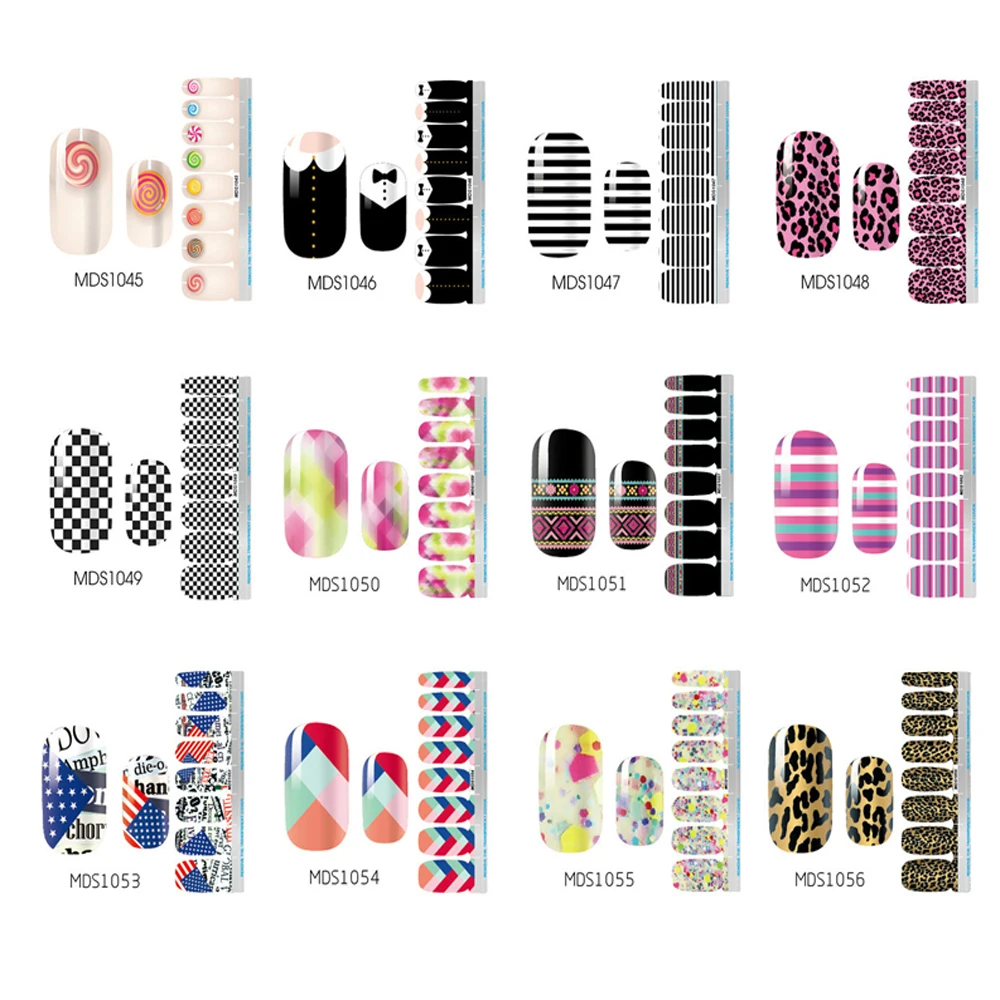 Nail Polish Strips DIY Waterproof Nail Wraps Cute Cartoon Pattern Nail Stickers Nail Patch For Women Nail Art Stickers