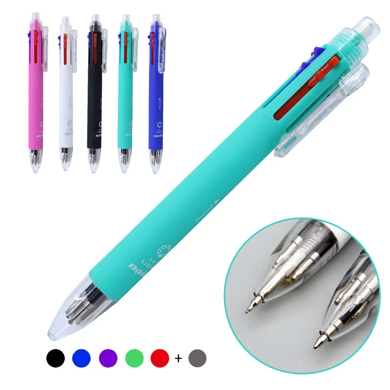 

6in1 Fashion MultiColor Pen Creative Ballpoint Pen Colorful Retractable Ballpoint Pens Multifunction Pen For Writing Stationery