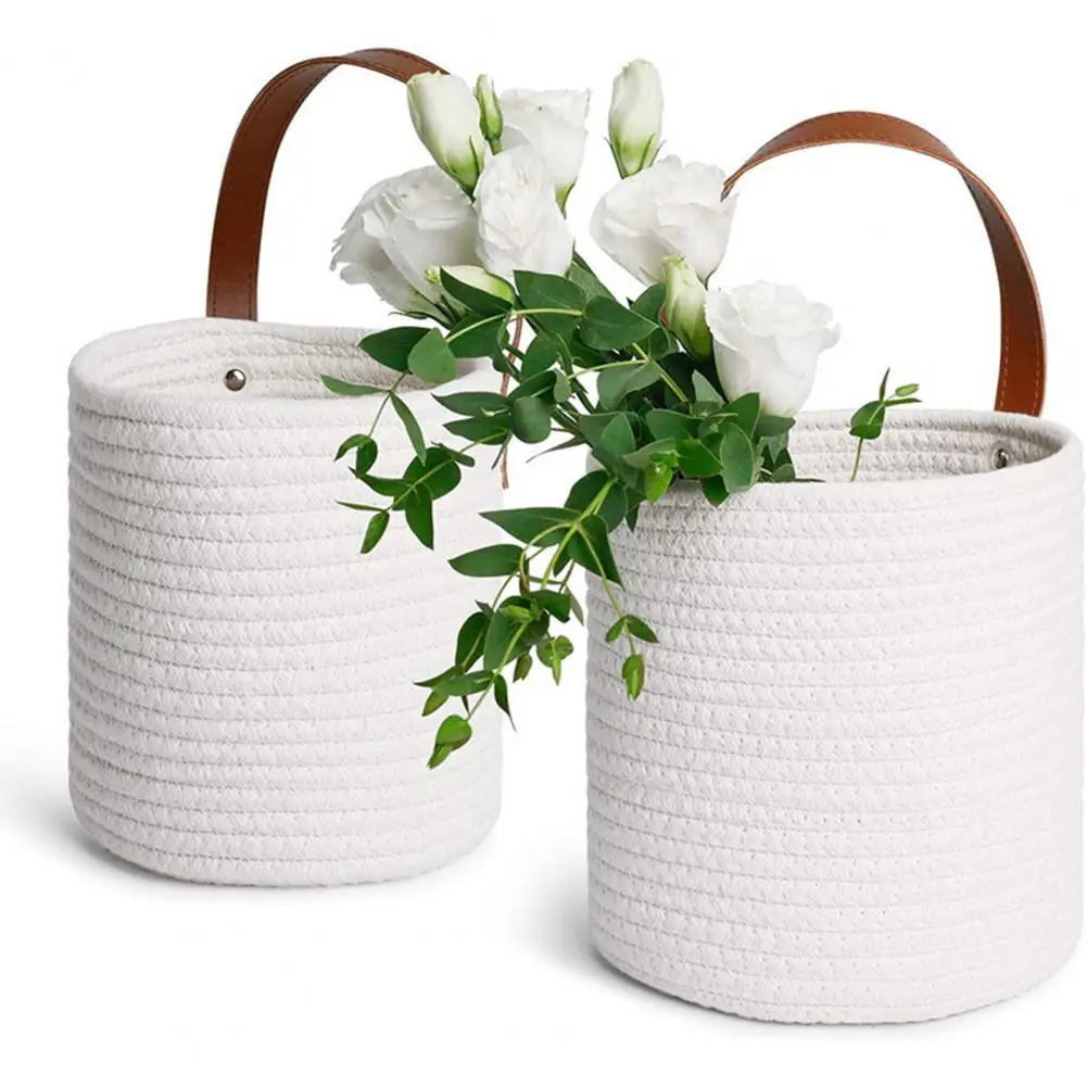 Cestini portaoggetti lavanderia cestini di alghe vimini appeso vaso di fiori cestini portaoggetti fiore casa vaso panier osier cestino per giocattoli