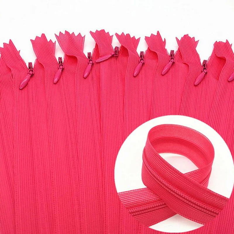10 Stück 3 # Weiße 28cm/30cm/40cm/50cm/60cm Nylon-Unsichtbare Weiche Tüll-Chiffon-Reißverschlüsse zum Nähen – Detail 10