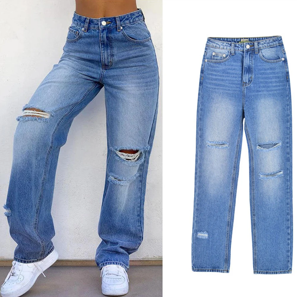 High Waist Irregular Denim Female Flare Jeans For Women Bell Bottom Fat Mom Jeans Wide Leg Skinny Jeans Woman Streetwear Nice