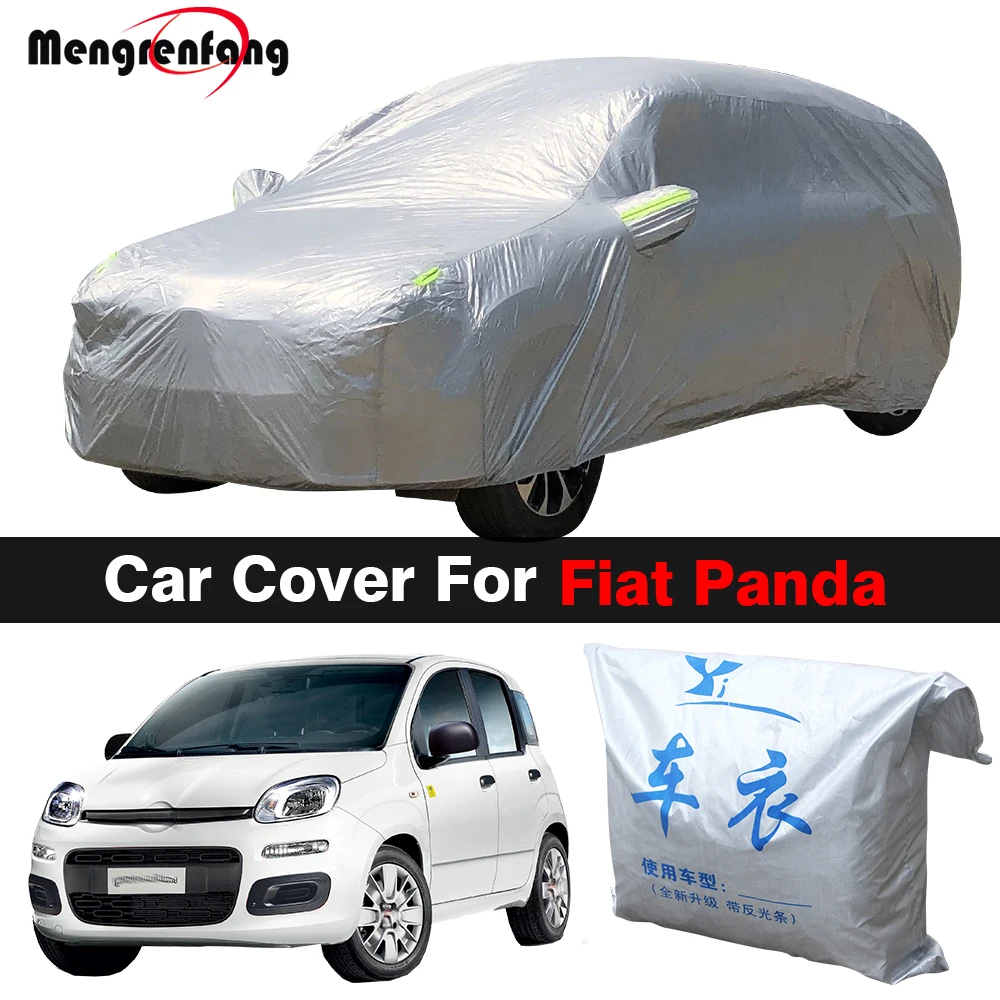 Outdoor Car Cover Auto Anti-UV Sun Shade Rain Snow Resistant Dust Proof Cover For Fiat Panda