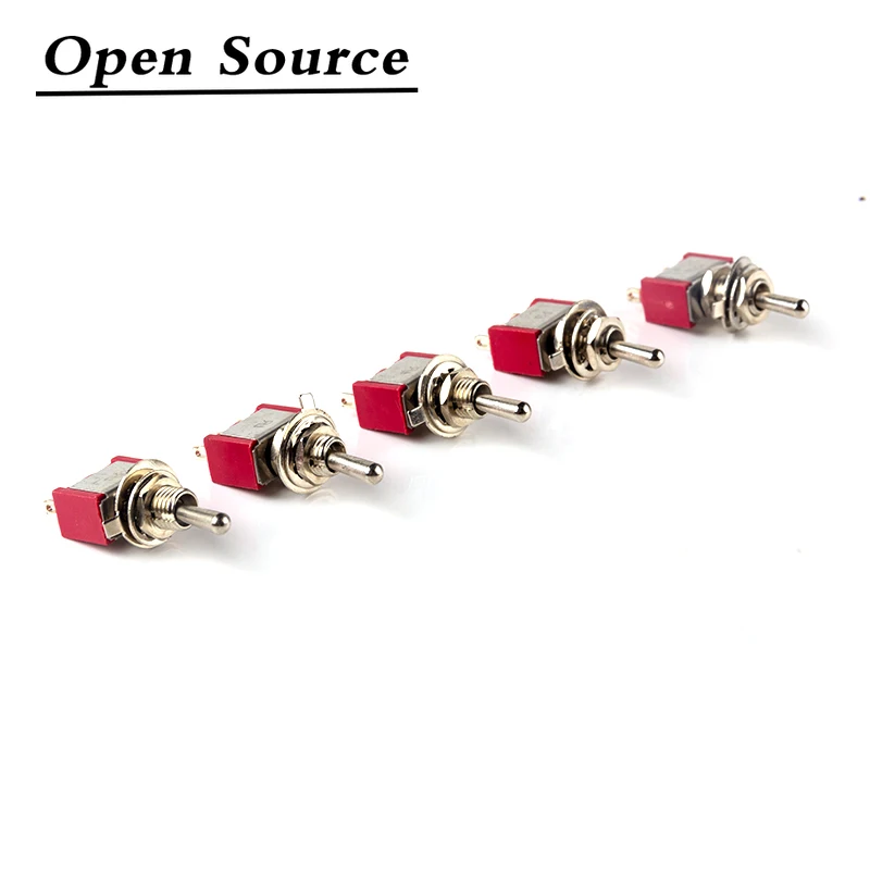 5Pcs Miniature Toggle Switch Single Pole Double Throw ON-OFF-ON /ON-ON 120VAC 6A 1/4 Inch Mounting MTS-102 103 202 203