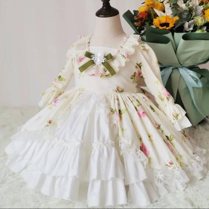 Baby Toddler Girls autumn winter Vintage Spanish  Dress Kids Family Party Birthday Wedding Turkey ball gown princess dress