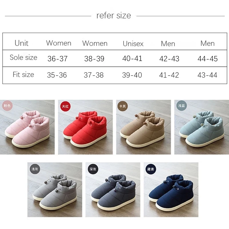 2022 Women Winter Down Shoes Plus Size 45 Couple Snow Boots Women Shoes Antiskid Bottom Soft Keep Warm Mother Casual Boots Mens